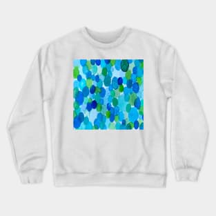 Aqua and Turquoise Watercolor Bubbles Crewneck Sweatshirt